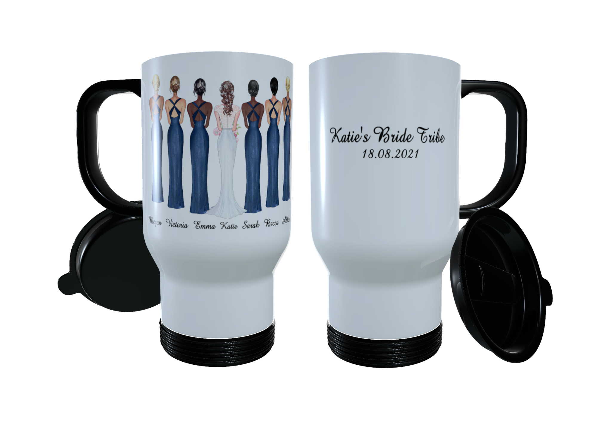 Bride Tribe Personalised Mug, Bride Squad Ceramic Mug